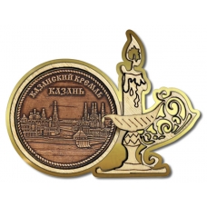Магнит из бересты Казань-Казанский кремль свеча золото